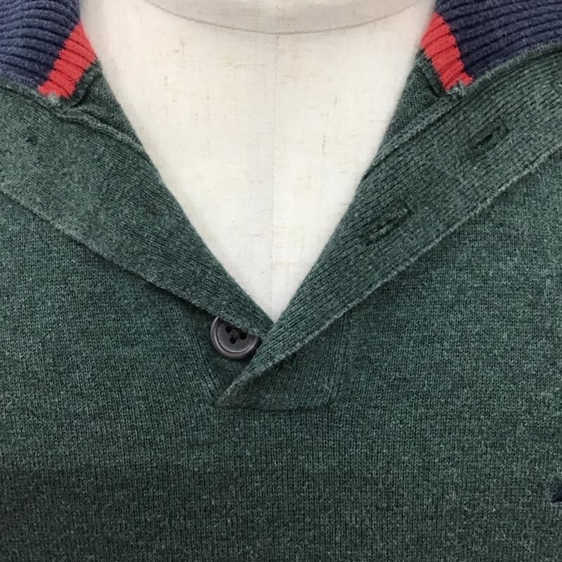 ノーティカ NAUTICA ニット、セーター 長袖 M 無地 緑 / グリーン / メンズ USED 古着 中古 10128148