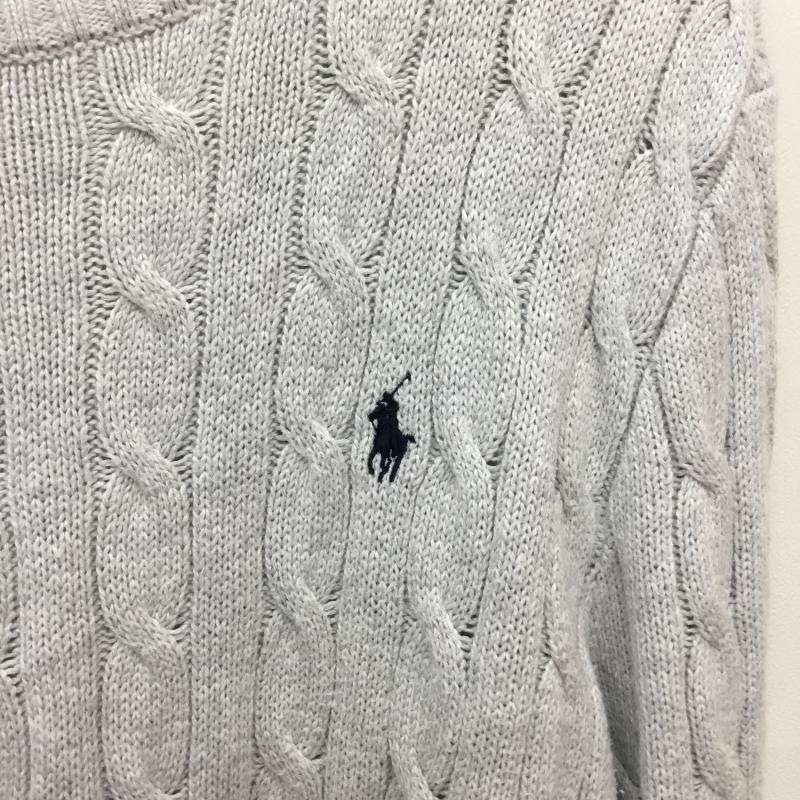 ポロラルフローレン POLO RALPH LAUREN ニット、セーター 長袖 ケーブルニット S 刺繍 X ワンポイント 灰 / グレー / メンズ USED 古着 中古 10136063