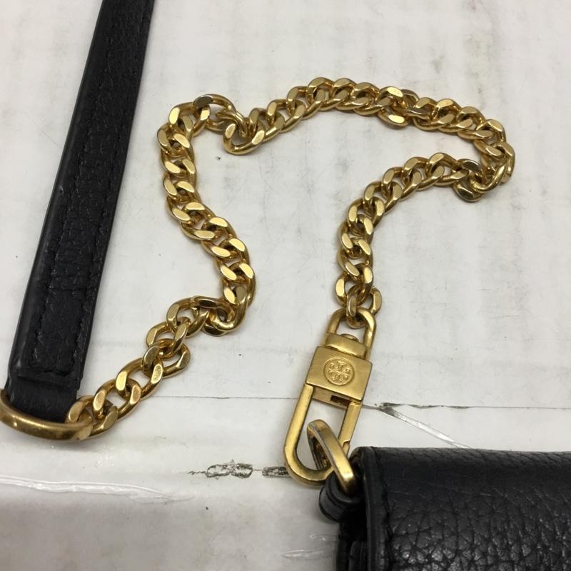 トリーバーチ TORY BURCH ショルダーバッグ ショルダーバッグ ショルダーウォレット 財布 チェーン ワンポイント 黒 / ブラック / X 金 / ゴールド / レディース USED 古着 中古 10120742