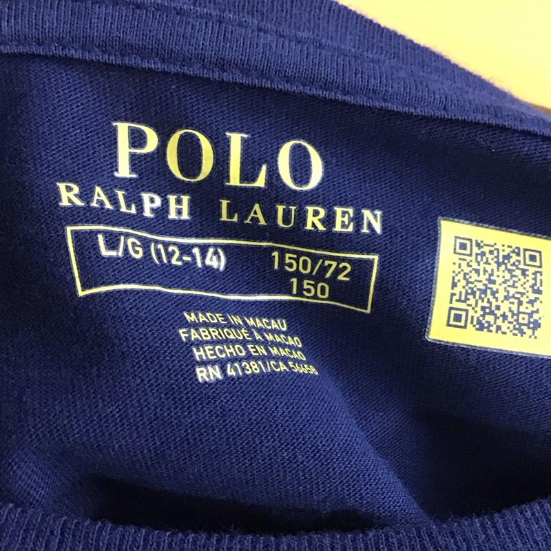 ポロラルフローレン POLO RALPH LAUREN ワンピース ひざ丈スカート 半袖ミニワンピース クルーネックワンピース L プリント 紺 / ネイビー / レディース USED 古着 中古 10136116