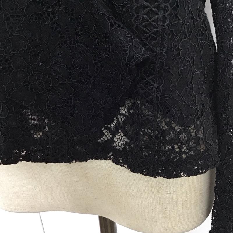 ザラ ZARA カットソー 長袖 M レース柄 黒 / ブラック /  レディース USED 古着 中古 10113481