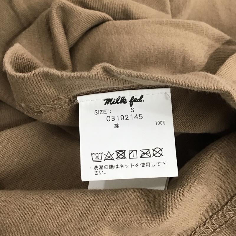 ミルクフェド MILKFED. Tシャツ 半袖 半袖カットソー プリントTシャツ クルーネックカットソー S ロゴ、文字 茶 / ブラウン / レディース USED 古着 中古 10122503