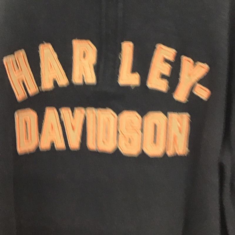 ハーレーダビッドソン Harley-Davidson トレーナー 長袖 GM00044025 カットソー ハーフジップ M ロゴ、文字 黒 / ブラック / メンズ USED 古着 中古 10133570