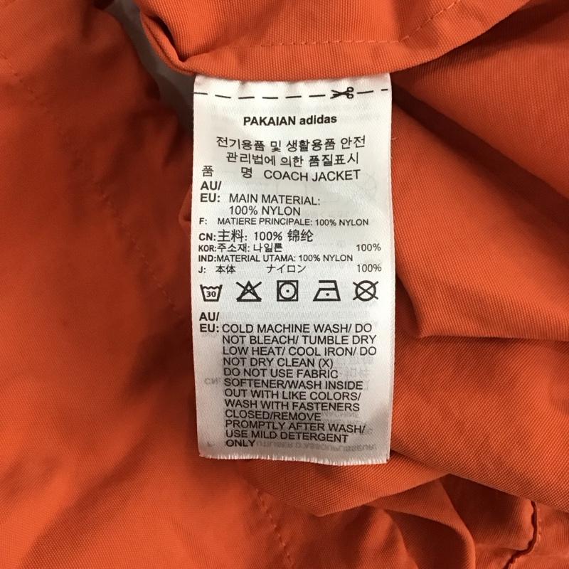 アディダス adidas ジャケット、上着 ジャケット、ブレザー dv3171 コーチジャケット ジップアップジャケット スポーツウェア ロゴ、文字 白 / ホワイト / X 橙 / オレンジ / メンズ USED 古着 中古 10123960