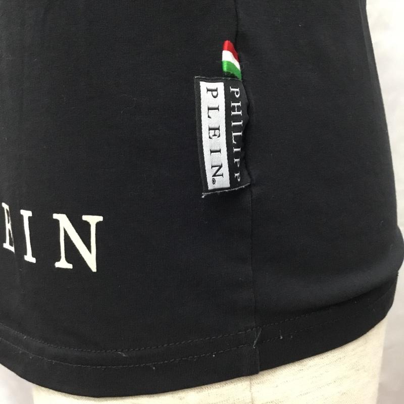 フィリッププレイン PHILIPP PLEIN Tシャツ 半袖 半袖カットソー プリントTシャツ クルーネックカットソー L プリント 黒 / ブラック /  メンズ USED 古着 中古 10109297