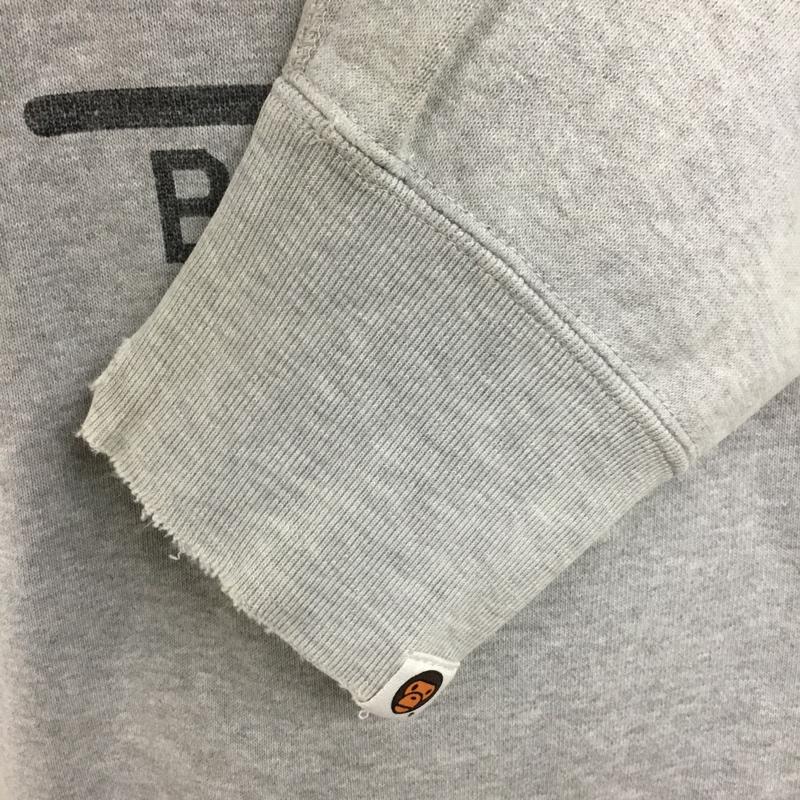アベイシングエイプ A BATHING APE トレーナー 長袖 長袖トレーナー スウェット クルーネック リブスウェットカットソー M プリント 灰 / グレー /  メンズ USED 古着 中古 10120801