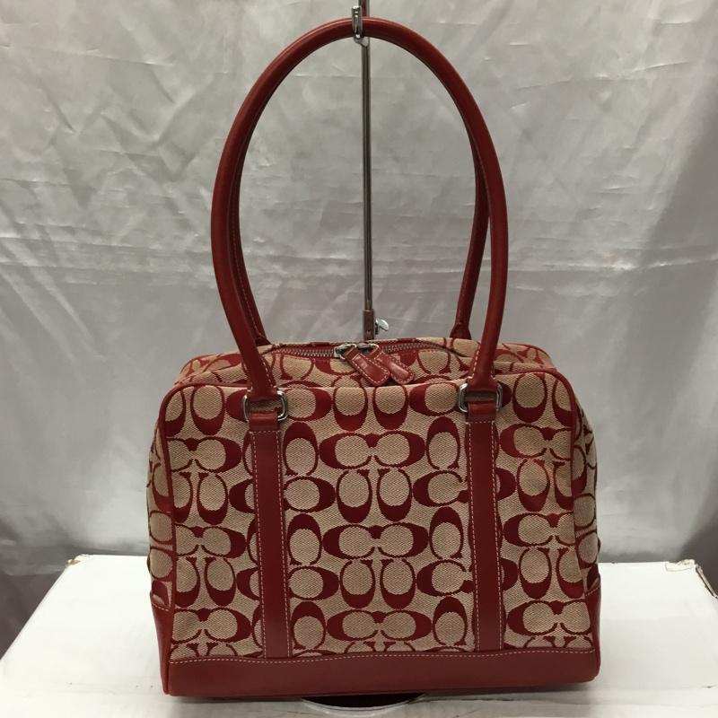 コーチ COACH ハンドバッグ ハンドバッグ E1R 6097 シグネチャー 総柄 赤 / レッド / レディース USED 古着 中古 10120736