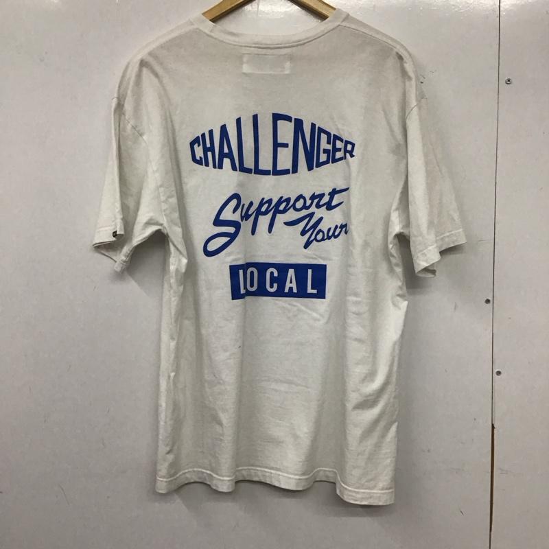 チャレンジャー CHALLENGER Tシャツ 半袖 半袖カットソー プリントTシャツ クルーネックカットソー XXL ロゴ、文字 白 / ホワイト / メンズ USED 古着 中古 10137358