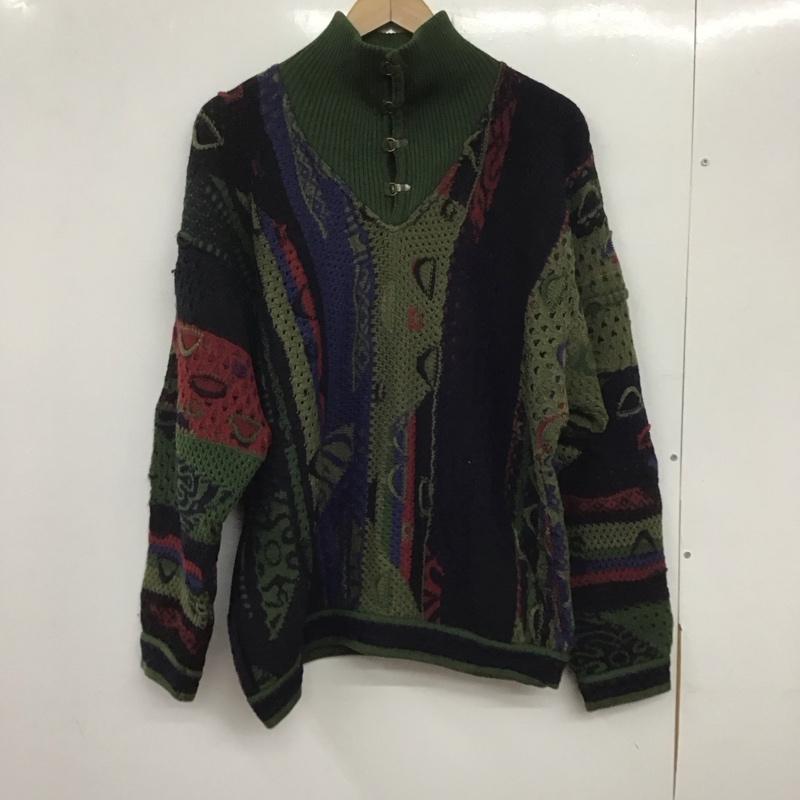 クージ COOGI ニット、セーター 長袖 長袖ニットカットソー スタンドネック セーター M プリント マルチカラー / マルチカラー / メンズ USED 古着 中古 10138430