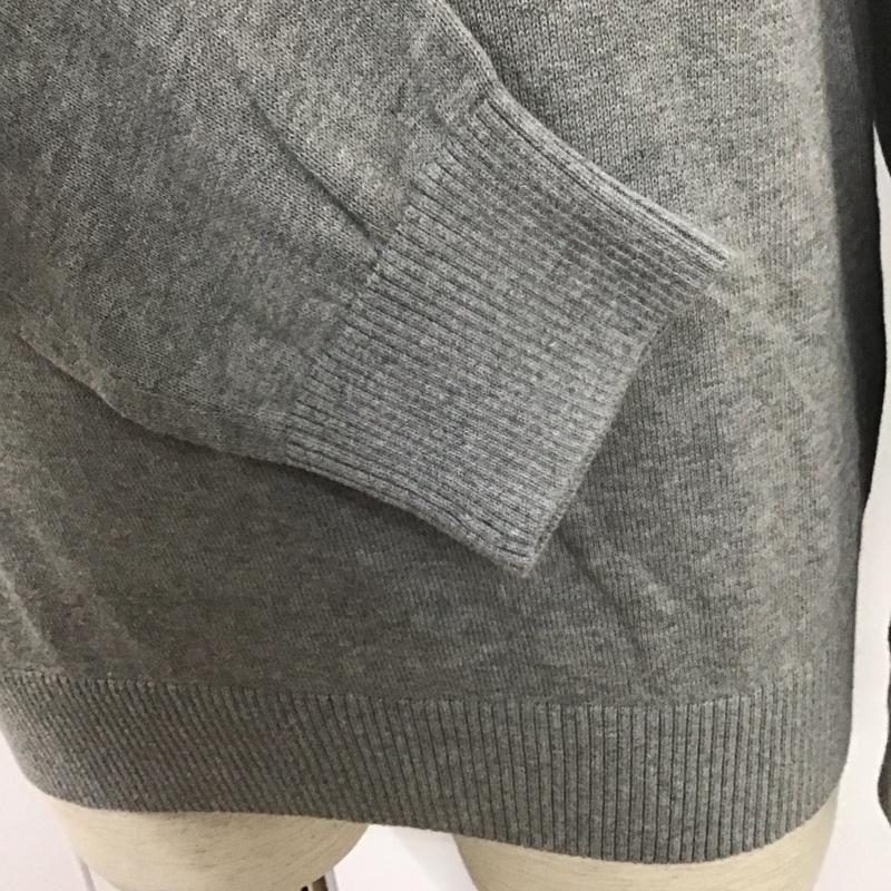 トミーヒルフィガー TOMMY HILFIGER ニット、セーター 長袖 長袖ニットカットソー ニット セーター Vネックニット L ロゴ、文字 灰 / グレー / メンズ USED 古着 中古 10109089
