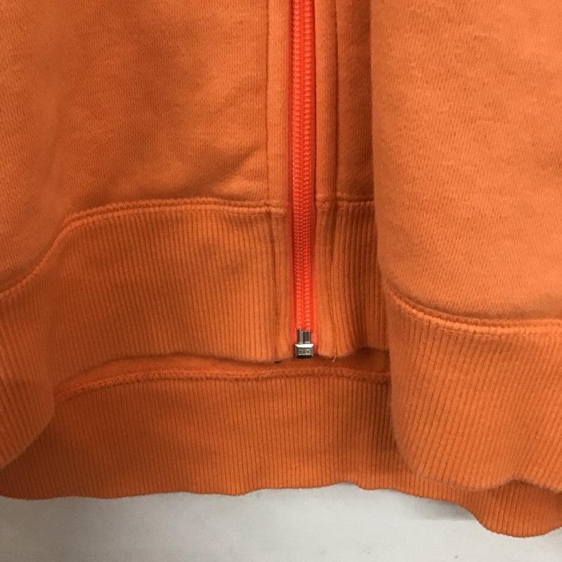 アディダス adidas パーカー 長袖 ed1996 パーカー ジップアップパーカー スポーツウェア M ロゴ、文字 橙 / オレンジ / メンズ USED 古着 中古 10129296