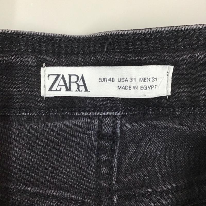 ザラ ZARA パンツ デニム、ジーンズ ダメージデニム 40 無地 黒 / ブラック /  メンズ USED 古着 中古 10123406