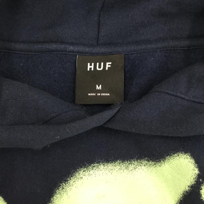 ハフ HUF パーカー 長袖 HEAT WAVE HOODIE PF00648 M プリント 紺 / ネイビー / X 薄緑 / ライトグリーン / X 紫 / パープル / メンズ USED 古着 中古 10136979