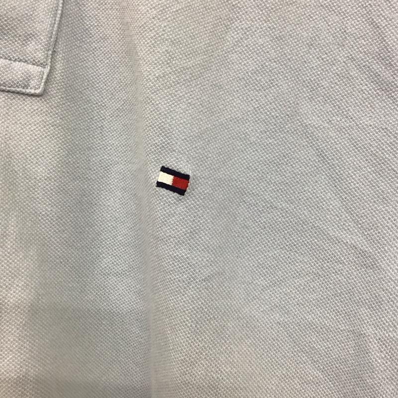 トミーヒルフィガー TOMMY HILFIGER ポロシャツ 半袖 半袖ポロシャツ 半袖カットソー カラーシャツ S ロゴ、文字 水色 / ライトブルー / メンズ USED 古着 中古 10130146
