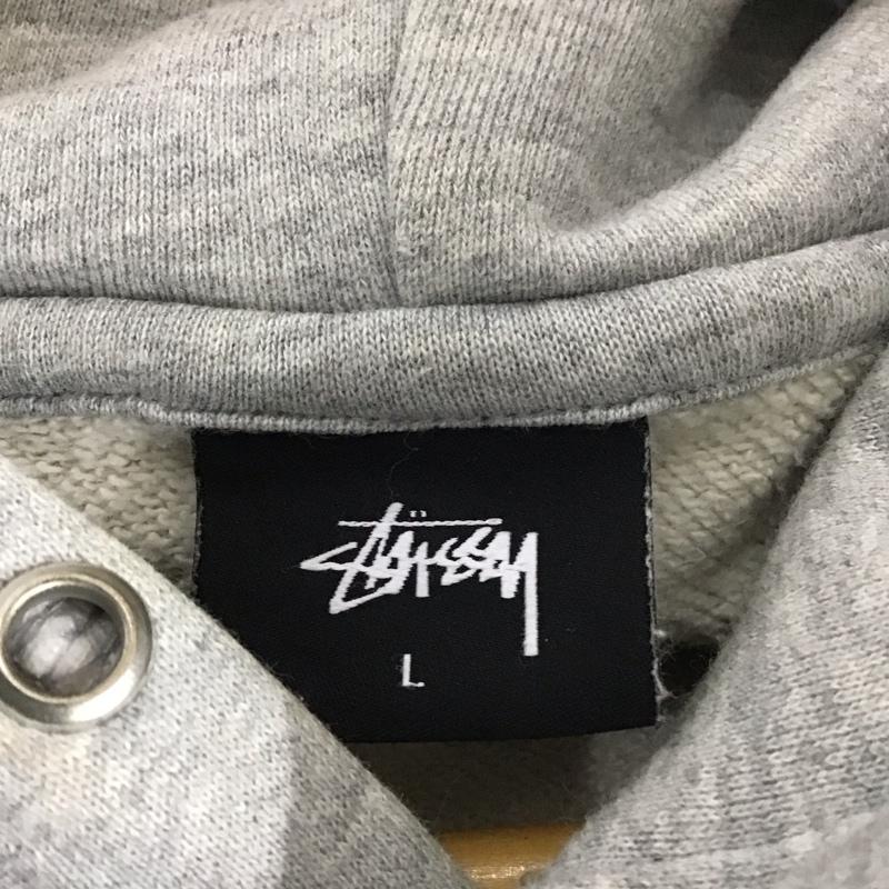 ステューシー STUSSY パーカー 長袖 長袖パーカー プルオーバーパーカー スウェット L ロゴ、文字 灰 / グレー / メンズ USED 古着 中古 10133973