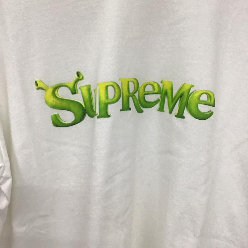 シュプリーム Supreme Tシャツ 半袖 21AW ShrekTee シュレックロゴプリントTシャツ L ロゴ、文字 白 / ホワイト / メンズ USED 古着 中古 10129622
