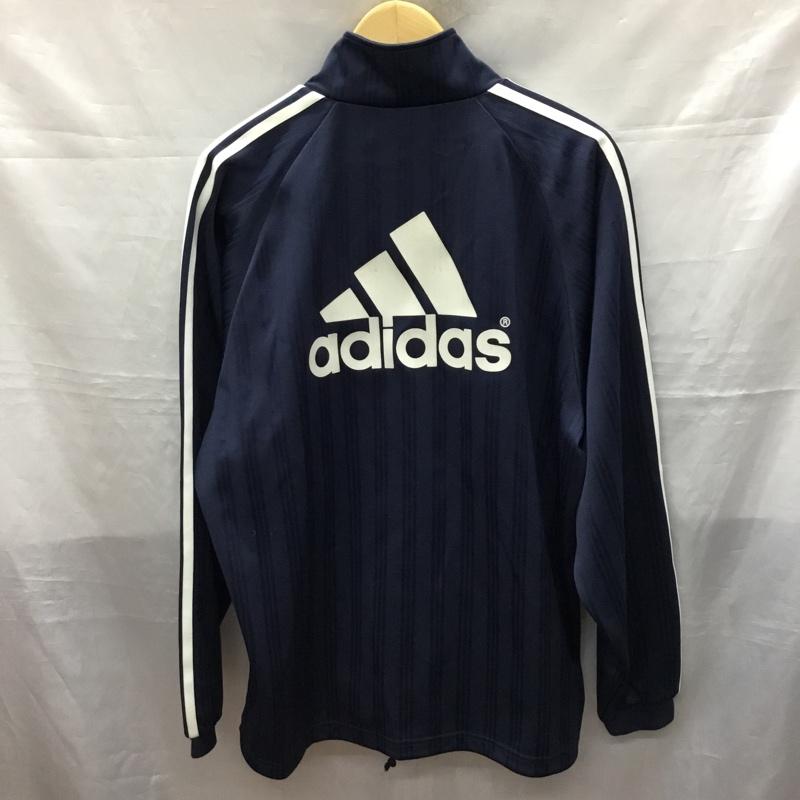 アディダス adidas ジャケット、上着 ジャケット、ブレザー JD1018 トラックジャケット スポーツウェア L ロゴ、文字 紺 / ネイビー / X 白 / ホワイト / メンズ USED 古着 中古 10119342