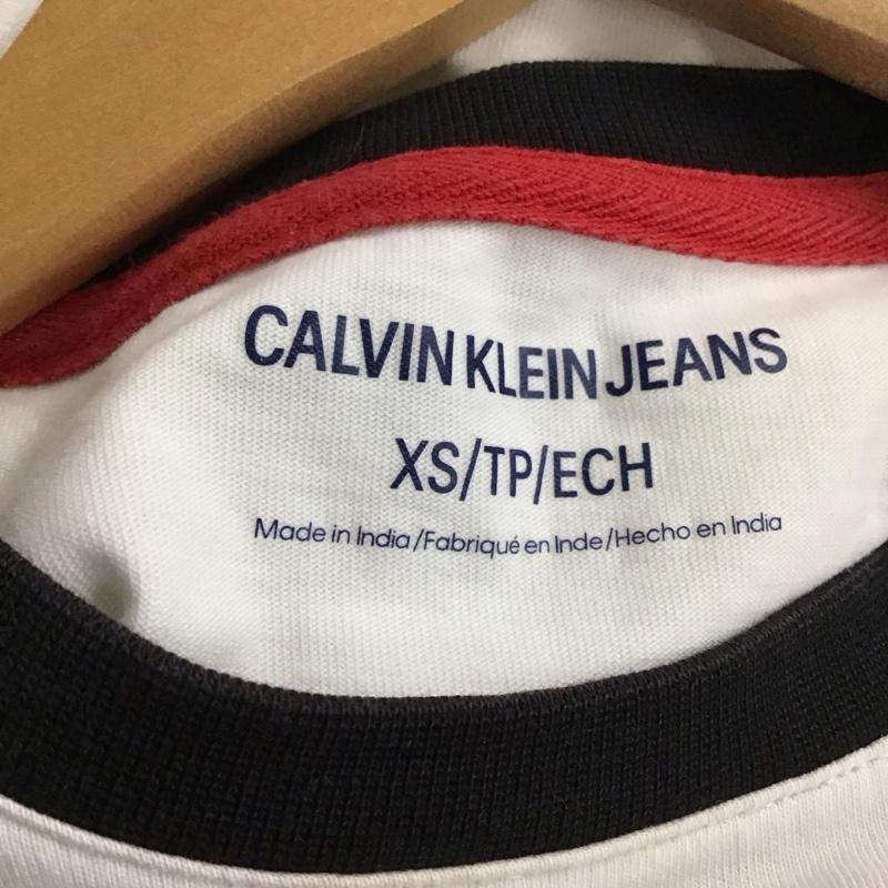 カルバン・クライン Calvin Klein Tシャツ 長袖 XS ロゴ、文字 X プリント 白 / ホワイト / レディース USED 古着 中古 10129632