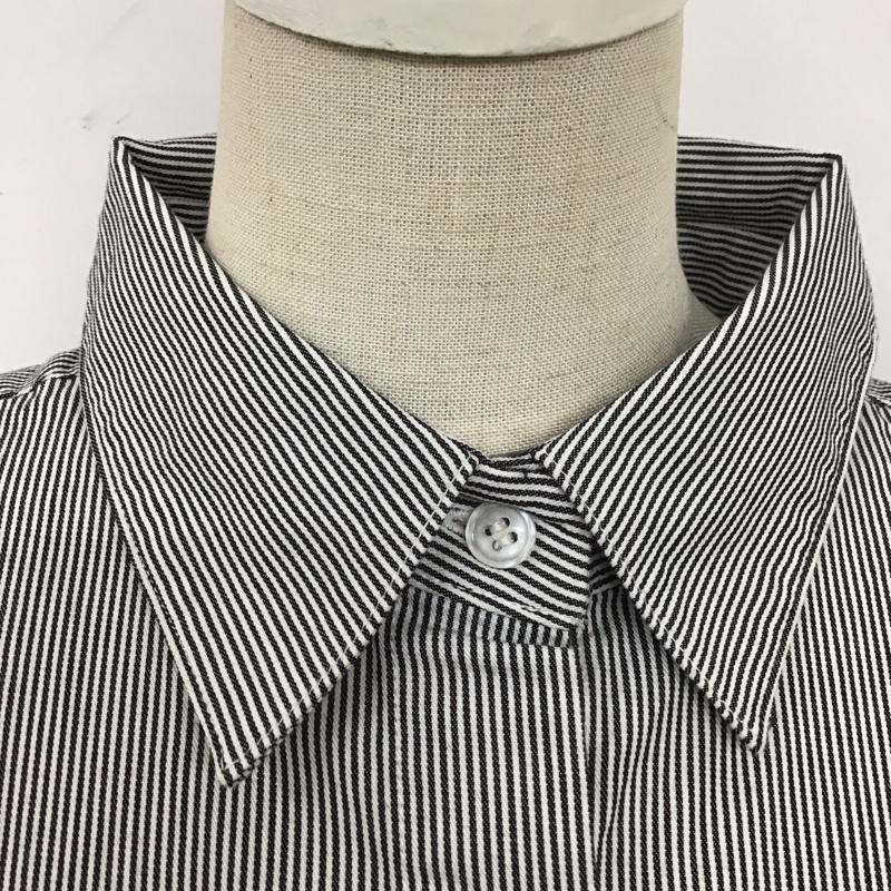 ローリーズファーム LOWRYS FARM シャツ、ブラウス 長袖 LFM60010AD チュニックシャツ FREE ストライプ 白 / ホワイト / X 黒 / ブラック / レディース USED 古着 中古 10107956