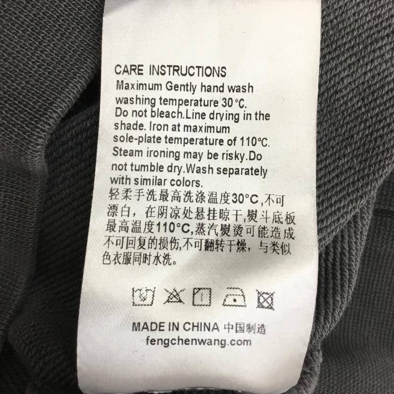 USフルギ US古着 パーカー 長袖 feng chen wang FMF14HD04G M ロゴ、文字 ダークグレー / ダークグレー / X チャコールグレー / チャコールグレー / メンズ USED 古着 中古 10142207