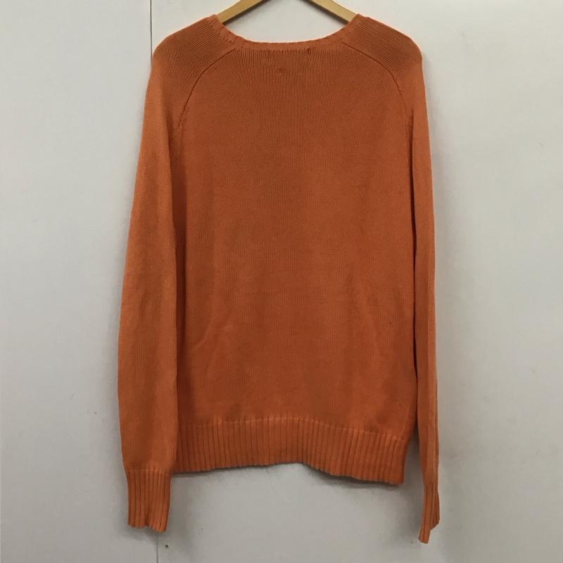 ポロバイラルフローレン Polo by RALPH LAUREN ニット、セーター 長袖 コットンニット クルーネック L プリント 橙 / オレンジ / メンズ USED 古着 中古 10131338