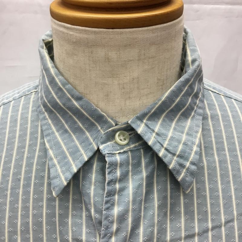 ポロバイラルフローレン Polo by RALPH LAUREN シャツ、ブラウス 長袖 長袖シャツ カラーシャツ ポケットシャツ 長袖カットソー ストライプシャツ L ストライプ 白 / ホワイト / X 水色 / ライトブルー / メンズ USED 古着 中古 10106418