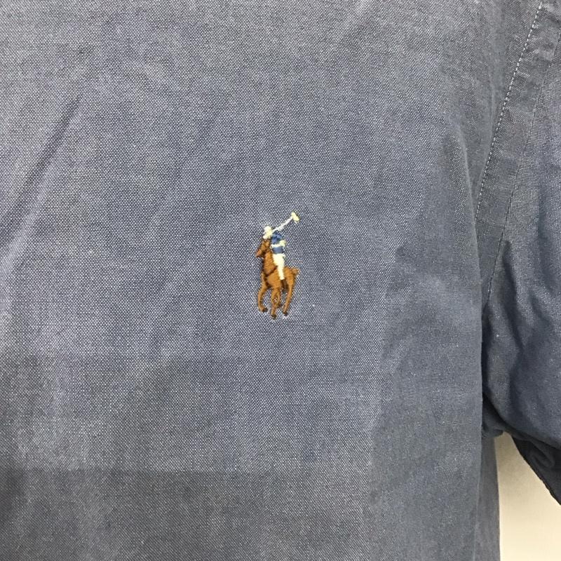 ラルフローレン RALPHLAUREN シャツ、ブラウス 半袖 半袖シャツ カラーシャツ 半袖カットソー ボタンダウンシャツ L ロゴ、文字 水色 / ライトブルー / メンズ USED 古着 中古 10107013