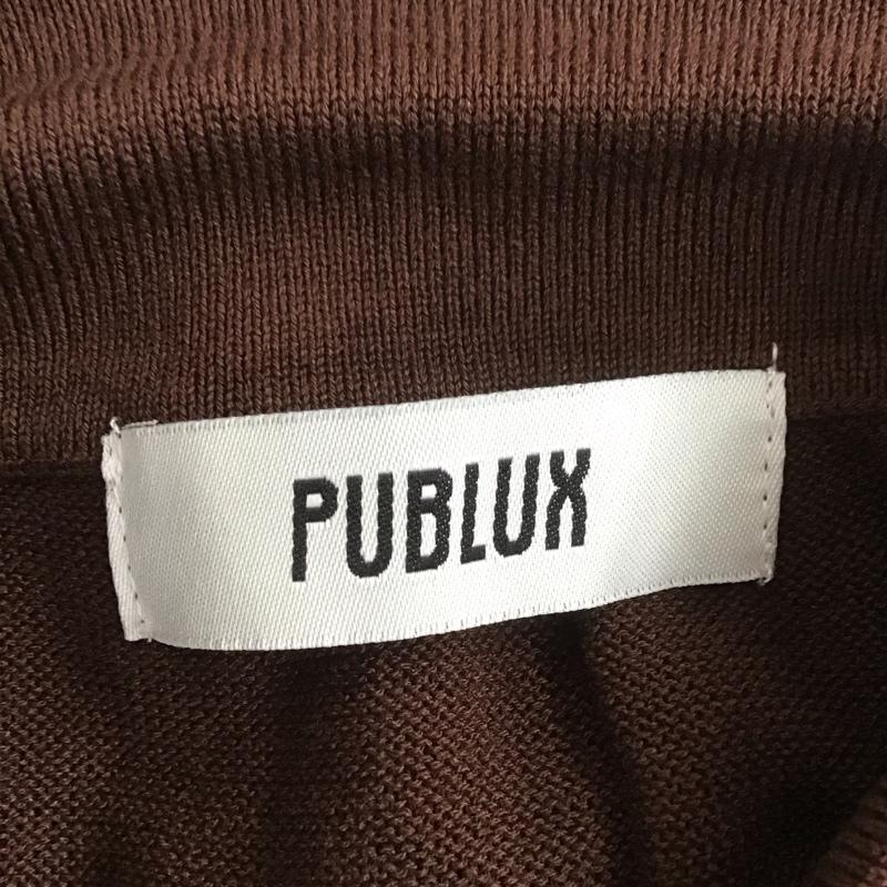 パブリュクス PUBLUX ポロシャツ 半袖 PB23019 ストライプポロ タグ付き L ストライプ 茶 / ブラウン / X 紺 / ネイビー / X 灰 / グレー / メンズ USED 古着 中古 10107059
