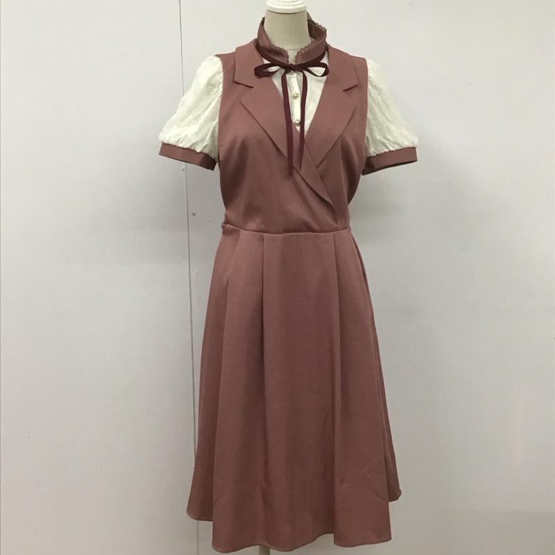 アクシーズファム axes femme ワンピース ロングスカート ロングワンピース 半袖ワンピース フレアスカート ウエスト切り替えワンピース M 無地 白 / ホワイト / X 桃 / ピンク / レディース USED 古着 中古 10107728
