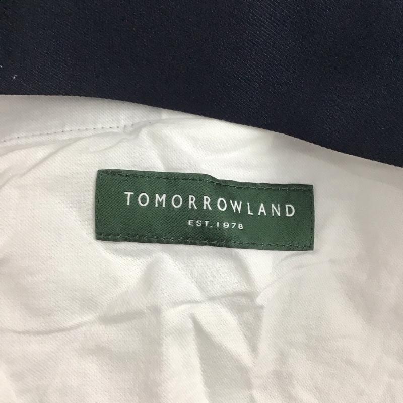 トゥモローランド TOMORROWLAND パンツ スラックス スラックスパンツ ワイドパンツ カジュアルパンツ ストレッチ S 無地 紺 / ネイビー / メンズ USED 古着 中古 10134949