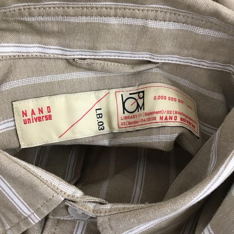 ナノユニバース nano・universe シャツ、ブラウス 長袖 668-3220213 ユースフルレギュラーカラーシャツ M ストライプ ベージュ / ベージュ / X 白 / ホワイト / メンズ USED 古着 中古 10112220