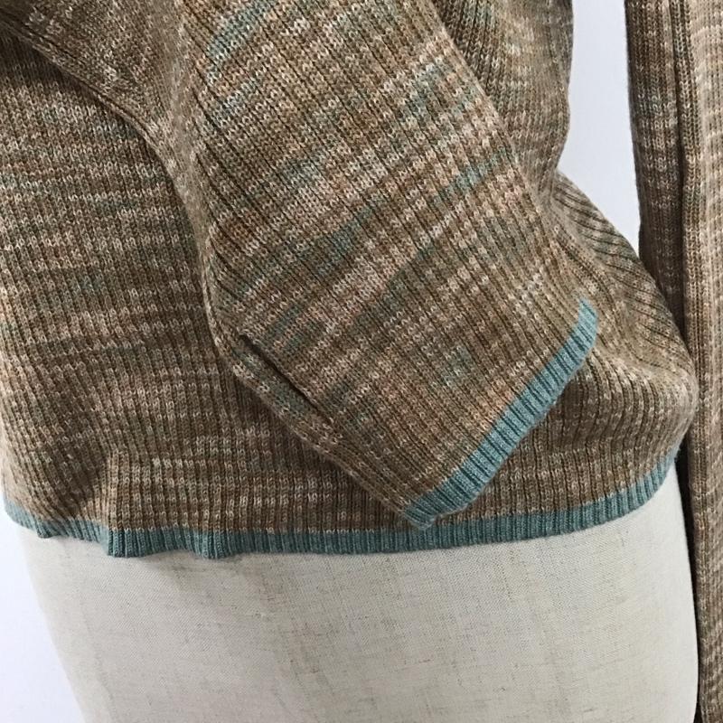 ダブルクローゼット w closet カットソー 長袖 341095 カットアウトハイネックプルオーバー 無地 茶 / ブラウン / X 水色 / ライトブルー /  レディース USED 古着 中古 10108314