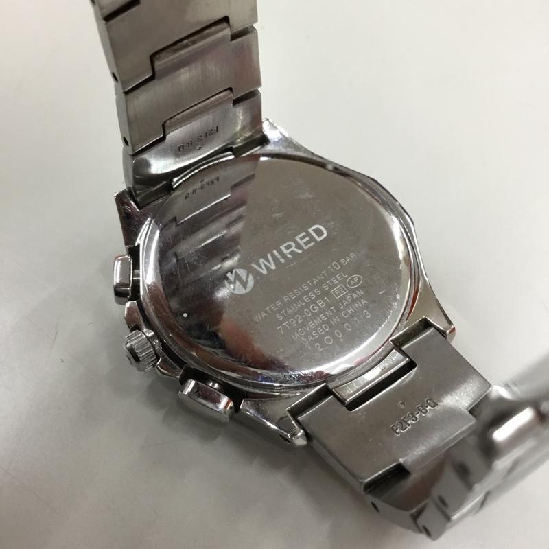 ワイアード WIRED 腕時計 アナログ(クォーツ式) クロノグラフ 7T92-0GB1 ロゴ、文字 銀 / シルバー / X 青 / ブルー / メンズ USED 古着 中古 10106403