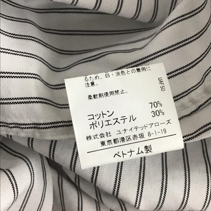 ユナイテッドアローズグリーンレーベルリラクシング UNITED ARROWS green label relaxing シャツ、ブラウス 長袖 長袖シャツ ストライプシャツ ノーカラーシャツ M ストライプ 白 / ホワイト / メンズ USED 古着 中古 10150727