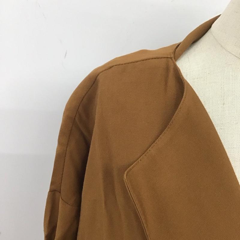 ニコアンド niko and... コート コート一般 st94ck01fl ロングコート アウター 長袖シャツジャケット 4 無地 茶 / ブラウン / レディース USED 古着 中古 10106807
