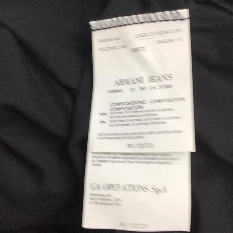 アルマーニジーンズ ARMANI JEANS Tシャツ 半袖 半袖カットソー プリントTシャツ クルーネックカットソー S プリント 黒 / ブラック / メンズ USED 古着 中古 10113740