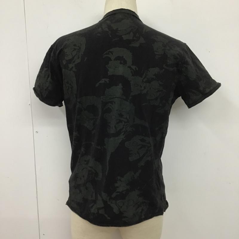ディーゼル DIESEL Tシャツ 半袖 半袖カットソー プリントTシャツ クルーネックカットソー L 総柄 黒 / ブラック / X カーキ / カーキ / メンズ USED 古着 中古 10105578