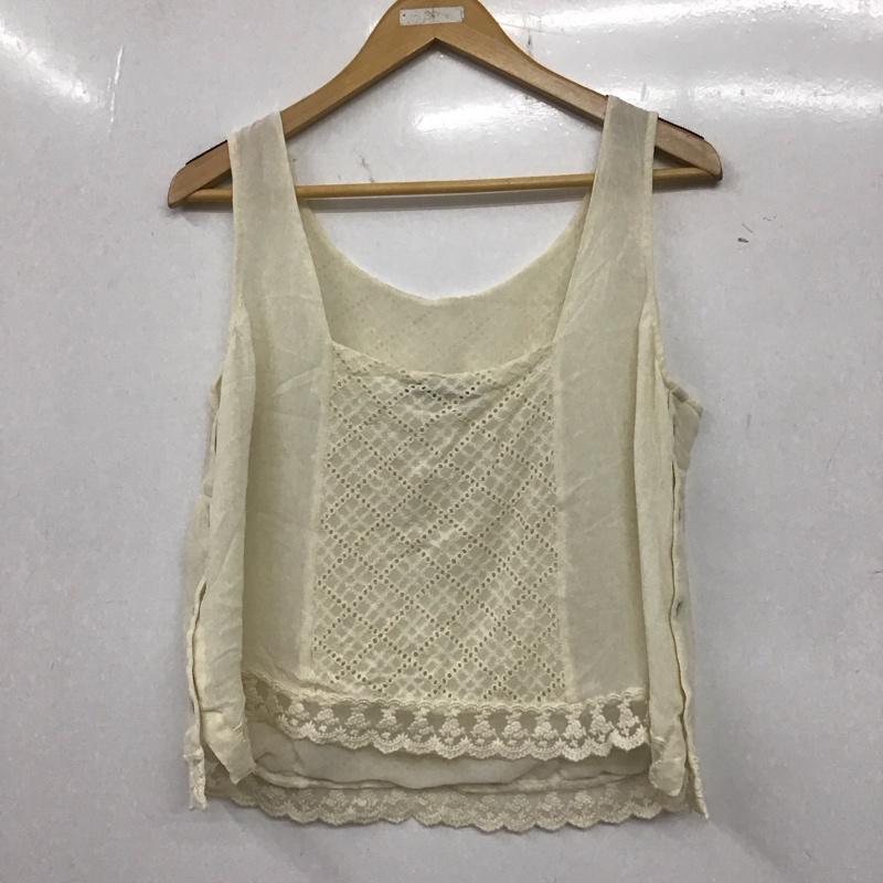 ザラ ZARA タンクトップ タンクトップ 6189 021 712 ノースリーブ L レース柄 アイボリー / アイボリー / レディース USED 古着 中古 10133729