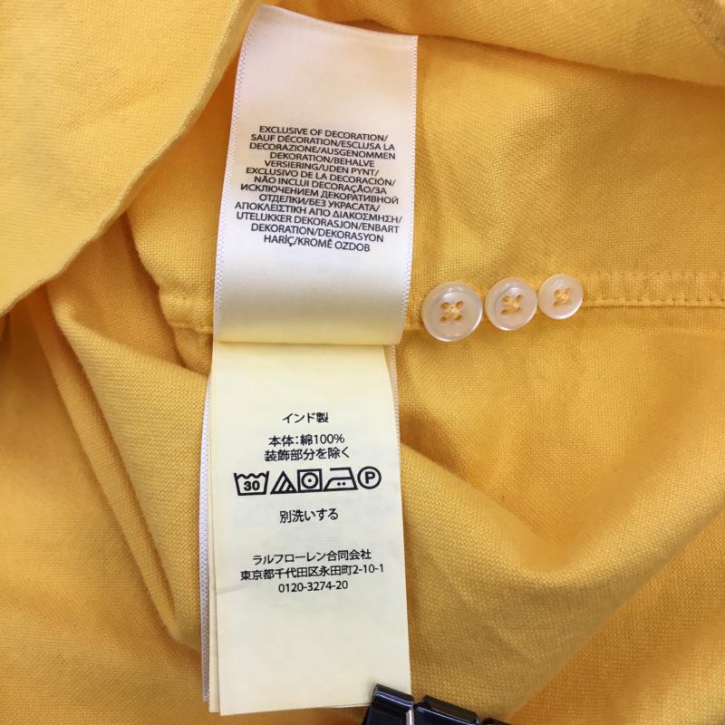 ポロラルフローレン POLO RALPH LAUREN シャツ、ブラウス 長袖 XL ロゴ、文字 X 刺繍 黄 / イエロー / メンズ USED 古着 中古 10119975