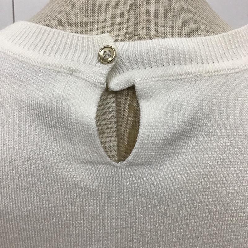 ザラ ZARA ニット、セーター 半袖 半袖ニットカットソー クルーネックカットソー 半袖セーター M 無地 白 / ホワイト / レディース USED 古着 中古 10116427