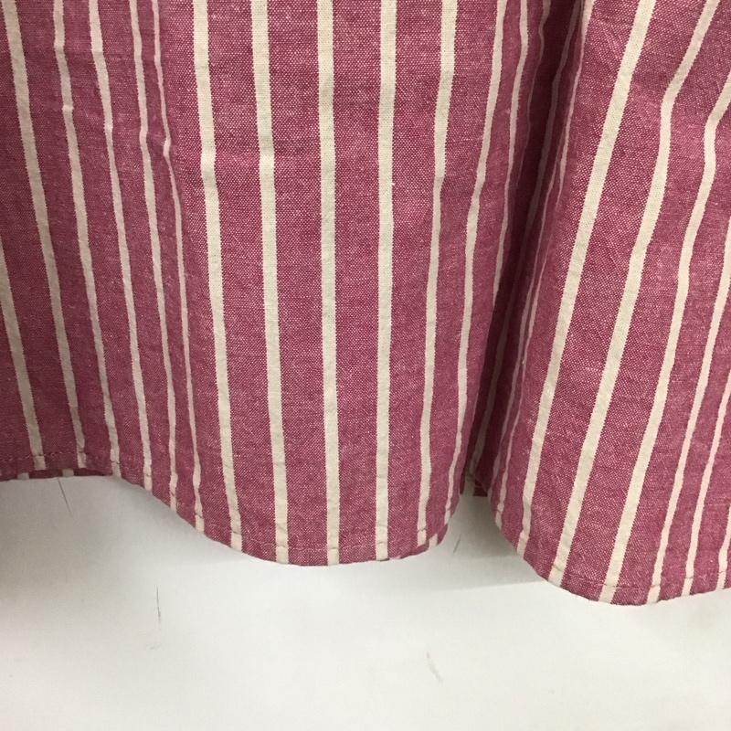 サマンサモスモス Samansa Mos2 カットソー 七分袖 FREE ストライプ 白 / ホワイト / X 桃 / ピンク / レディース USED 古着 中古 10131847