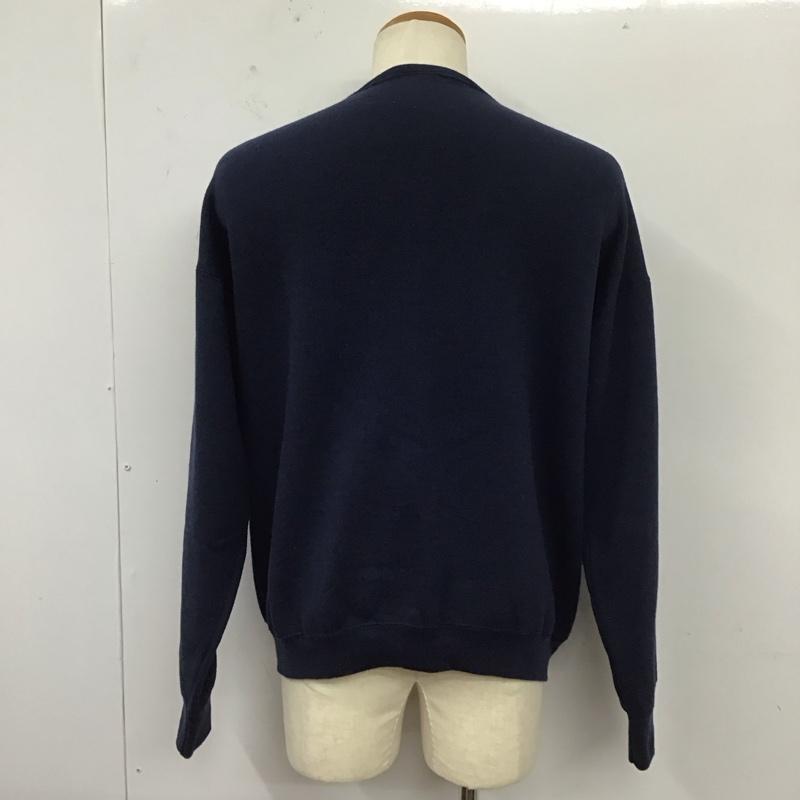 フルーツオブザルーム FRUIT OF THE LOOM トレーナー 長袖 長袖トレーナー スウェット クルーネック リブスウェットカットソー L ロゴ、文字 紺 / ネイビー / メンズ USED 古着 中古 10112502