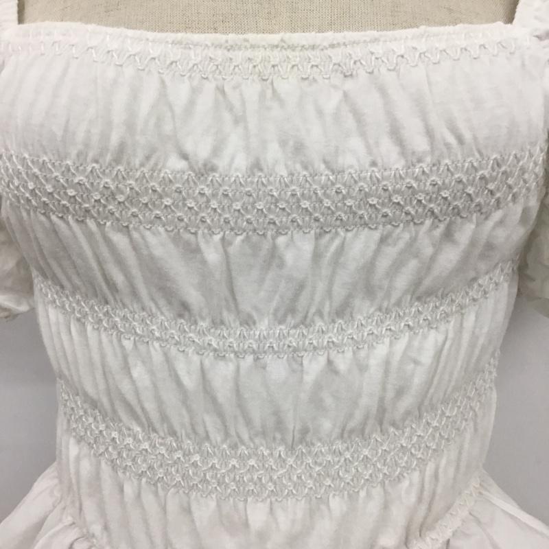 ザラ ZARA カットソー 半袖 半袖カットソー フリル袖 ショート丈カットソー S レース柄 白 / ホワイト /  レディース USED 古着 中古 10110309