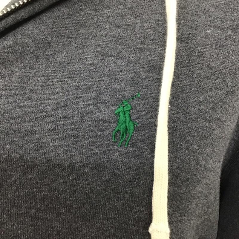 ポロラルフローレン POLO RALPH LAUREN パーカー 長袖 長袖パーカー フード付きパーカー 刺繍スウェット トレーナー ジップアップパーカー S ロゴ、文字 灰 / グレー / メンズ USED 古着 中古 10107317