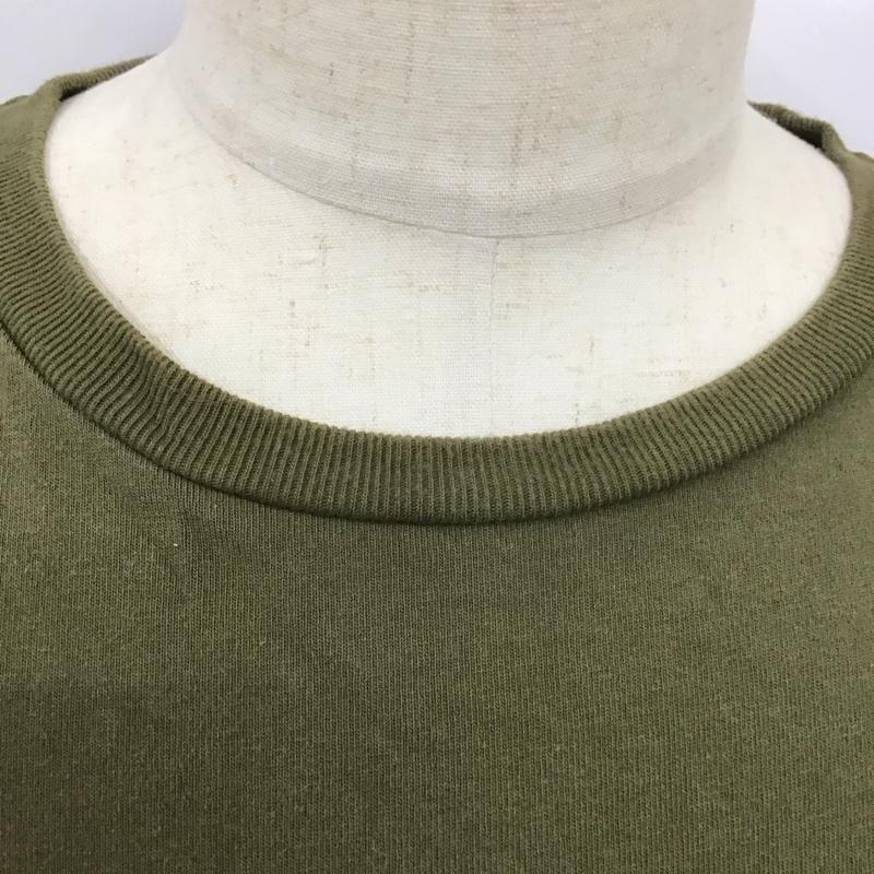 アヴィレックス AVIREX Tシャツ 長袖 長袖カットソー プリントTシャツ クルーネックカットソー XL ロゴ、文字 カーキ / カーキ /  メンズ USED 古着 中古 10112709