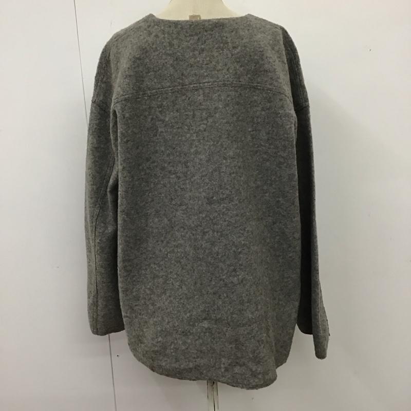 ザラ ZARA ニット、セーター 長袖 長袖ニットカットソー Vネックカットソー セーター M 無地 灰 / グレー / レディース USED 古着 中古 10118526