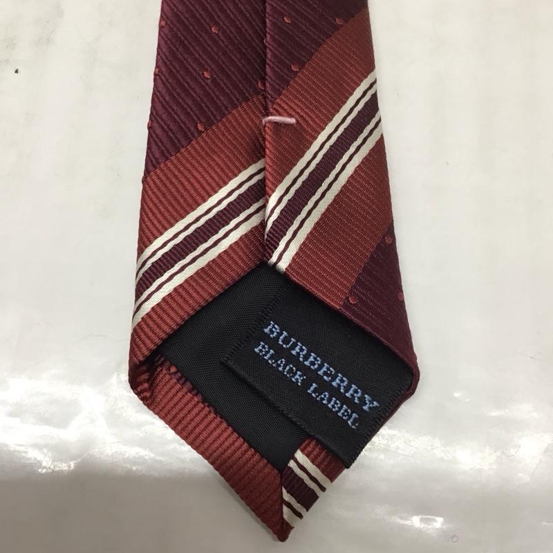 バーバリーブラックレーベル BURBERRY BLACK LABEL ネクタイ ネクタイ シルク 日本製 ストライプ えんじ / ワインレッド / メンズ USED 古着 中古 10113409