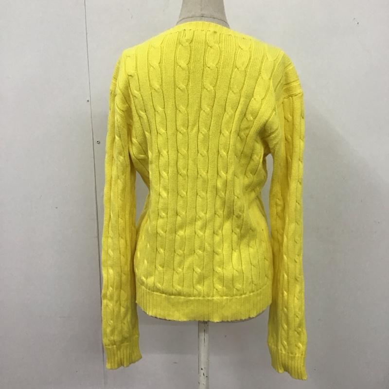 ポロラルフローレン POLO RALPH LAUREN ニット、セーター 長袖 M 無地 黄 / イエロー / レディース USED 古着 中古 10125021