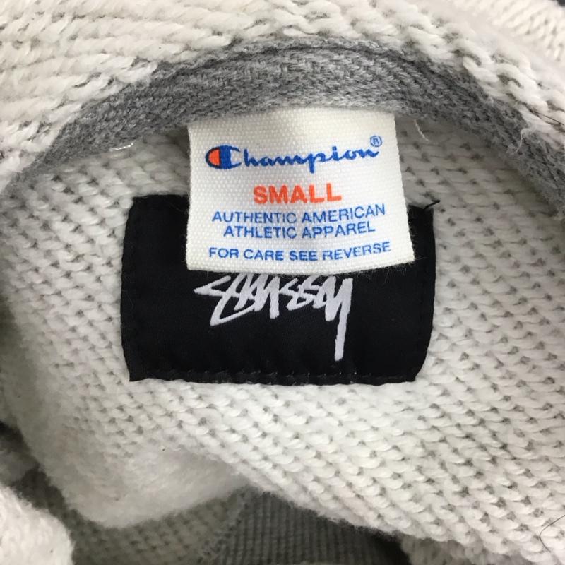 ステューシー STUSSY パーカー 長袖 c8-l127 Champion プルオーバーパーカー 長袖スウェット S ロゴ、文字 灰 / グレー /  メンズ USED 古着 中古 10124551