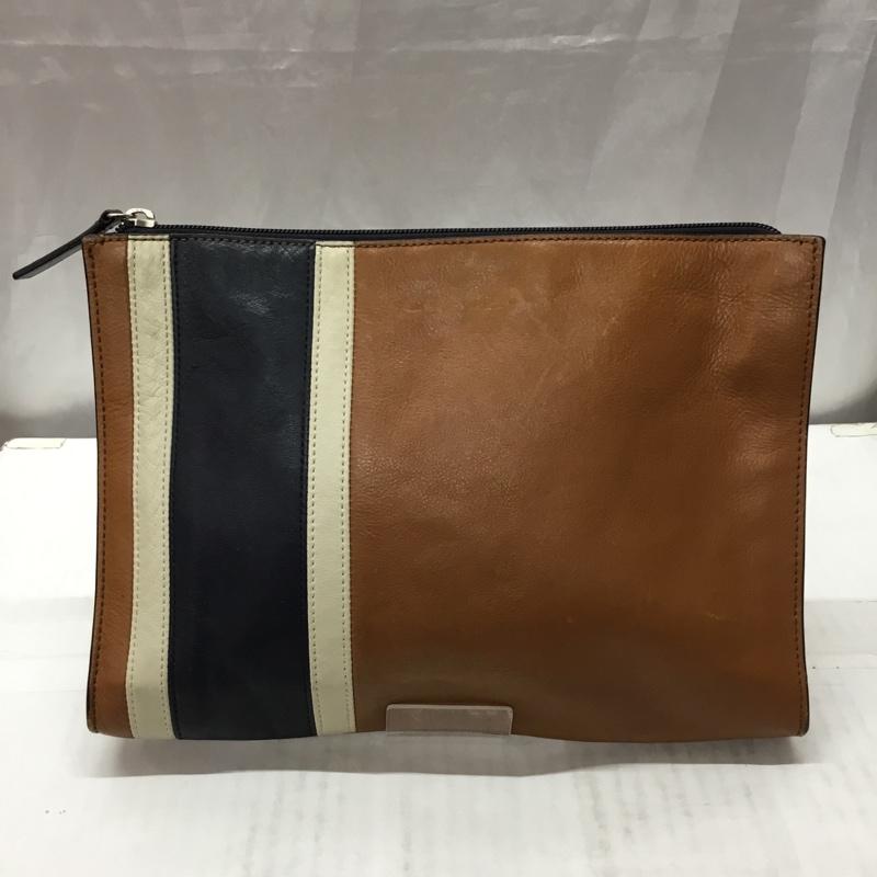 コーチ COACH セカンドバッグ セカンドバッグ クラッチバッグ ロゴ、文字 茶 / ブラウン / X 紺 / ネイビー / X アイボリー / アイボリー / メンズ USED 古着 中古 10110674